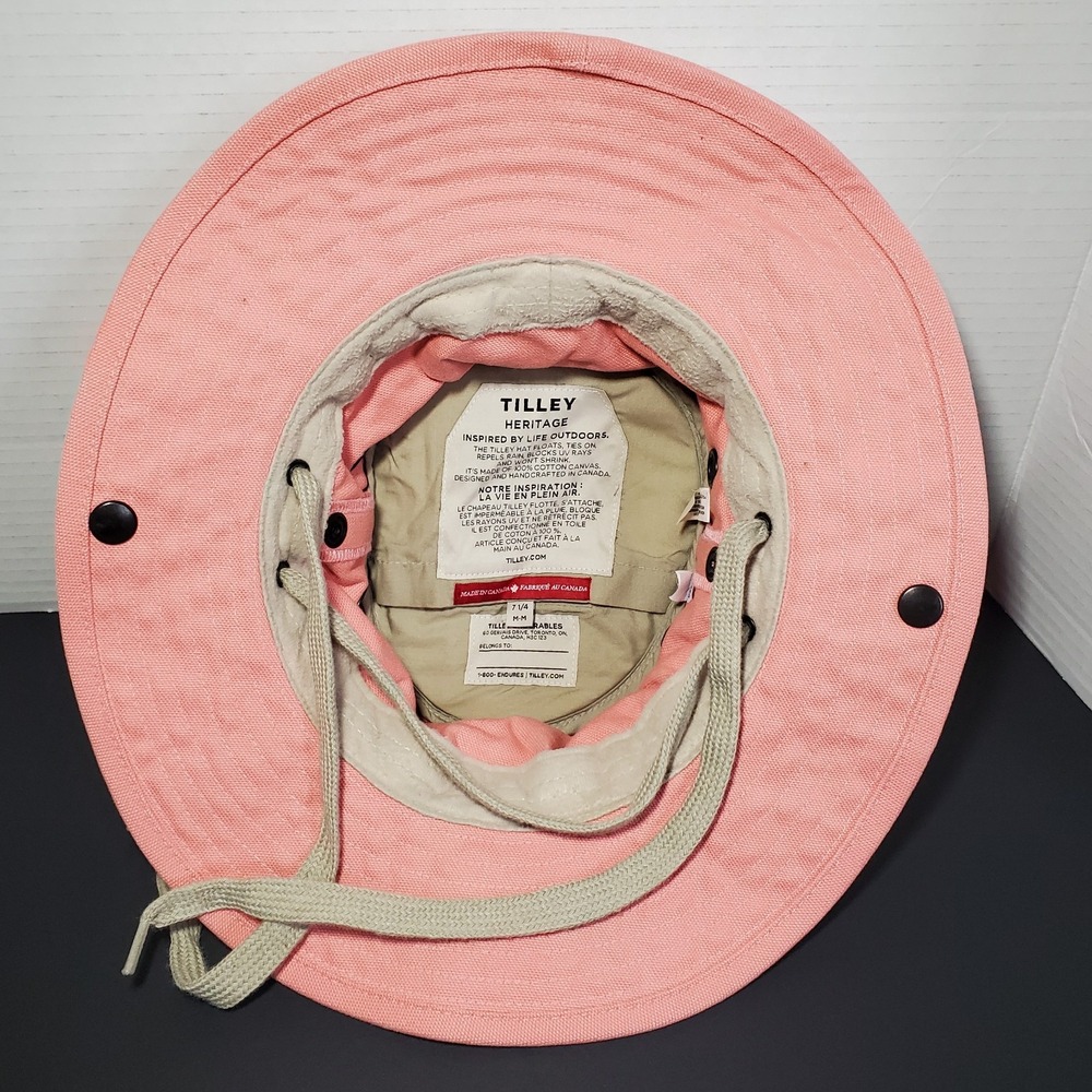 Tilley Heritage Endurables Pink‎ Bucket Hat Size 7 1/4 Medium Made In Canada - Picture 8 of 10